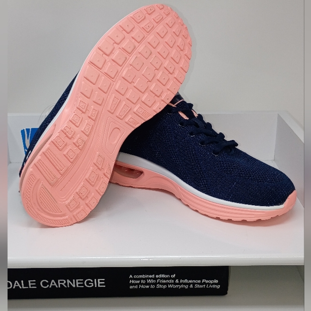 Women's Navy and Pink Sneakers - Picture 3 of 12